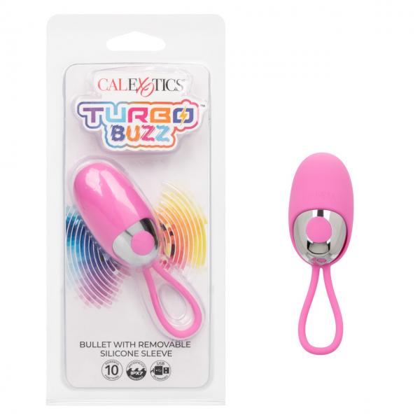 Turbo Buzz Bullet W/ Removable Sleeve Pink - Click Image to Close