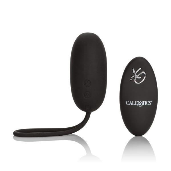 Silicone Remote Rechargeable Egg Vibrator Black - Click Image to Close