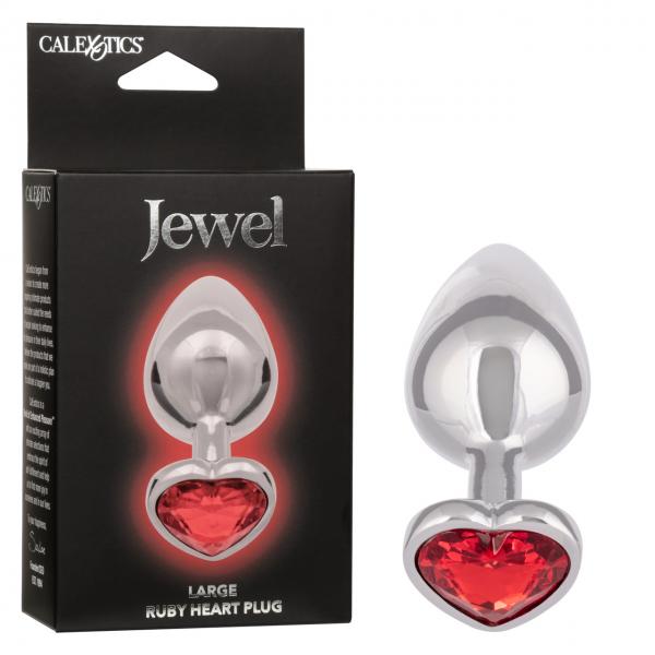 Jewel Large Ruby Heart Plug - Click Image to Close