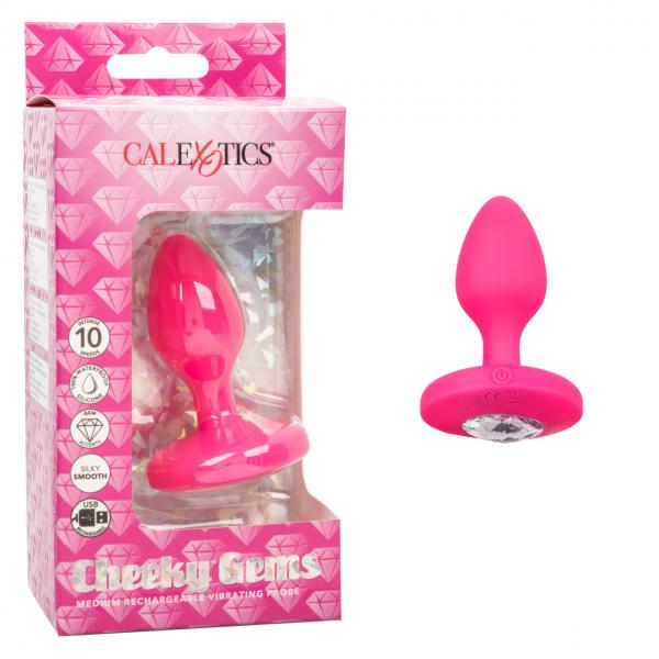 Cheeky Gems Vibrating Probe Medium Pink - Click Image to Close