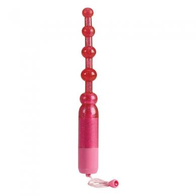 Waterproof Vibrating Anal Beads - Pink - Click Image to Close