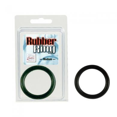 Black Rubber Cock Ring - Medium - Click Image to Close