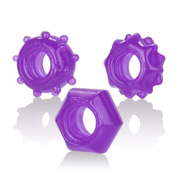 Reversible Ring Set Purple Pack Of 3 - Click Image to Close