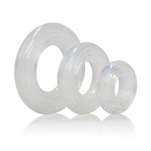 Premium Silicone Ring Set Clear Pack of 3 - Click Image to Close