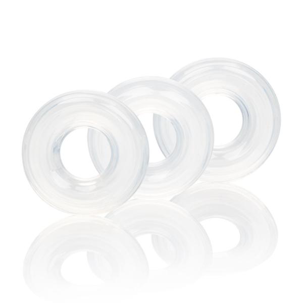 Set Of 3 Silicone Stacker Rings Clear