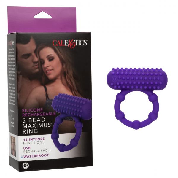 Silicone Rechargeable 5 Bead Maximus Ring - Click Image to Close