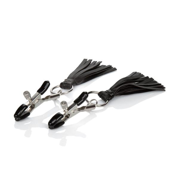 Nipple Play Playful Tassels Nipple Clamps Black - Click Image to Close