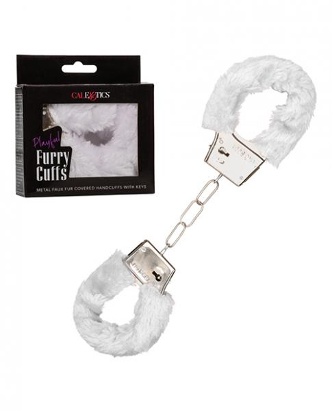 Playful Furry Cuffs White