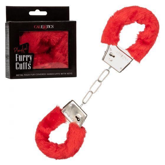 Playful Furry Cuffs Red - Click Image to Close