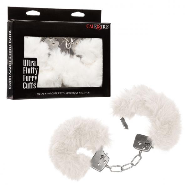 Ultra Fluffy Furry Cuffs White - Click Image to Close