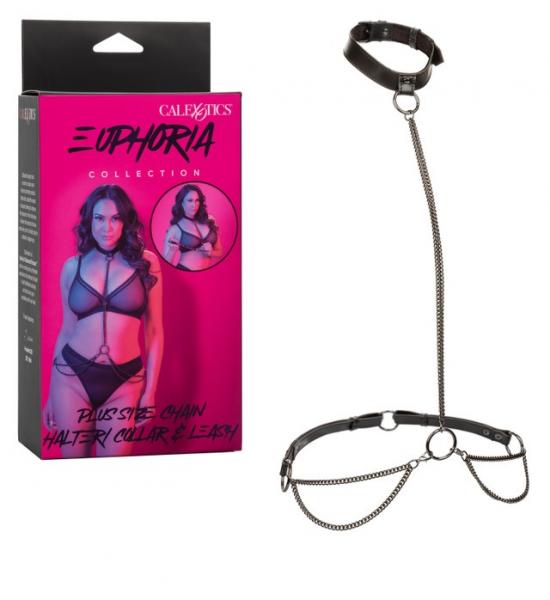 Euphoria Chain Halter Collar & Leash Plus Size - Click Image to Close