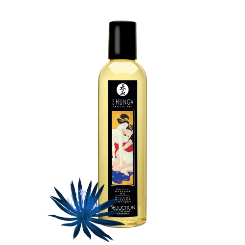 Shunga Massage Oil Asian Midnight Flower Seduction 8.4oz - Click Image to Close