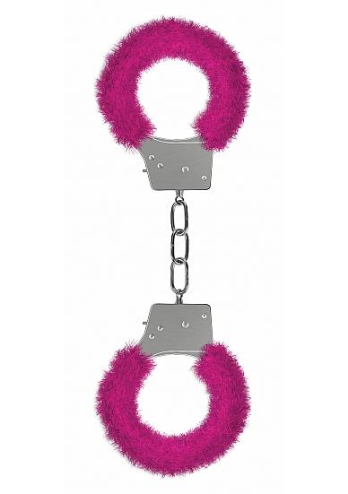 Ouch Beginners Handcuffs Furry Pink - Click Image to Close