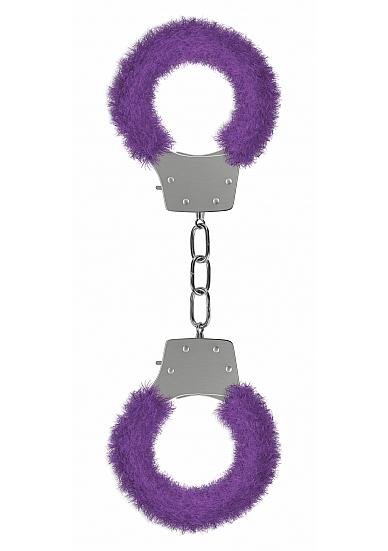 Ouch Pleasure Handcuffs Furry Cuffs Purple - Click Image to Close