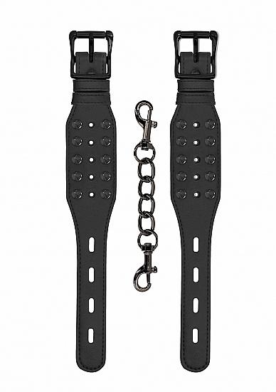 Ouch! Skulls & Bones Spiked Handcuffs Black