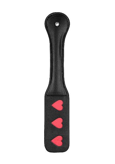 Ouch! Paddle Hearts Black - Click Image to Close