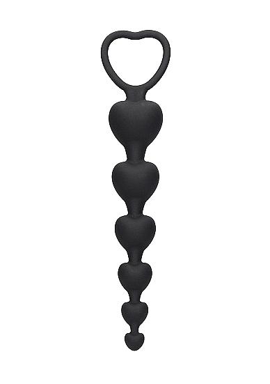 Anal Heart Beads Black - Click Image to Close