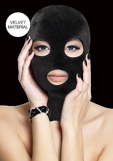 Velvet & Velcro Mask W/ Mouth & Eye Opening Black