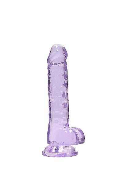 Real Cock 7in Realistic Dildo W/ Balls Purple