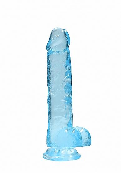 Realrock 8in Realistic Dildo W/ Balls Blue - Click Image to Close