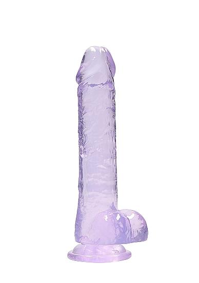 Real Cock 8in Realistic Dildo W/ Balls Purple