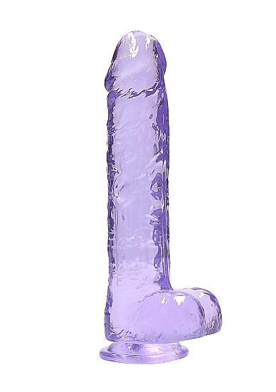 Real Cock 9in Realistic Dildo W/ Balls Purple