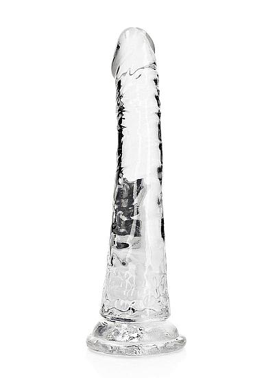 Realrock Slim Dildo 7in Transparent - Click Image to Close