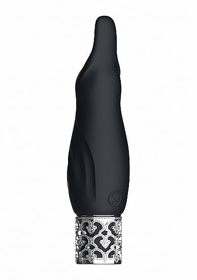 Royal Gems Sparkle Black Rechargeable Silicone Bullet - Click Image to Close