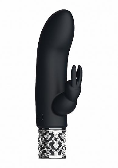 Royal Gems Dazzling Black Rechargeable Silicone Bullet - Click Image to Close