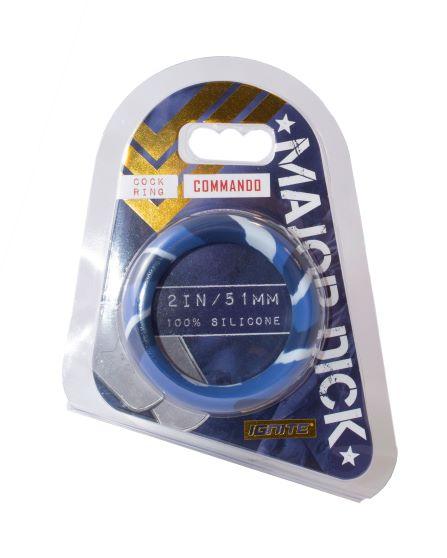 Major Dick Commando Silicone Donut Blue Camo 2.0 inches - Click Image to Close