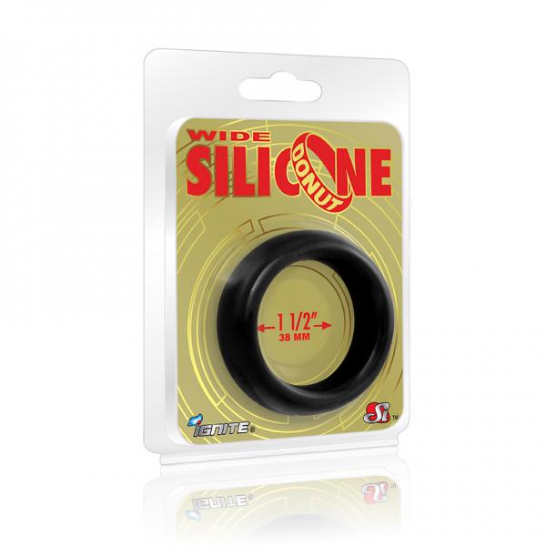 Wide Silicone Donut Black 1.5" - Click Image to Close