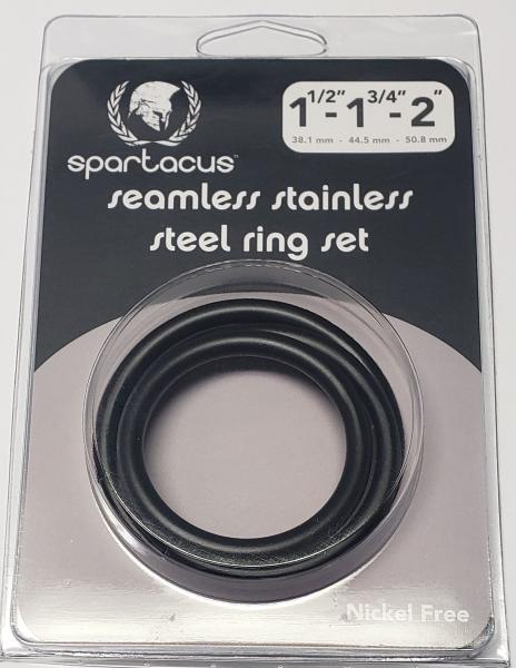 Black Stainless Steel C-ring Set - 1.5 1.75" 2" " - Click Image to Close