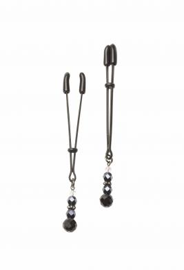 Tweezer Clamp Black W/Beads - Click Image to Close