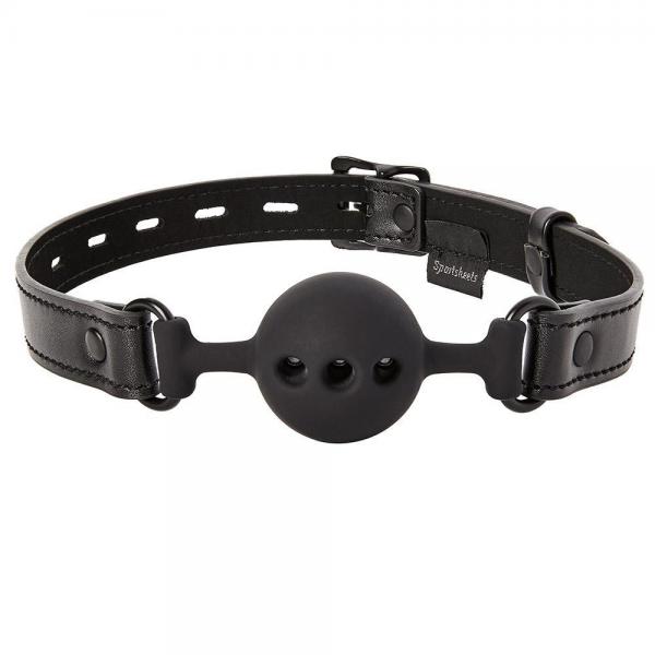 Sportsheets Saffron Breathable Ball Gag Black O/S - Click Image to Close