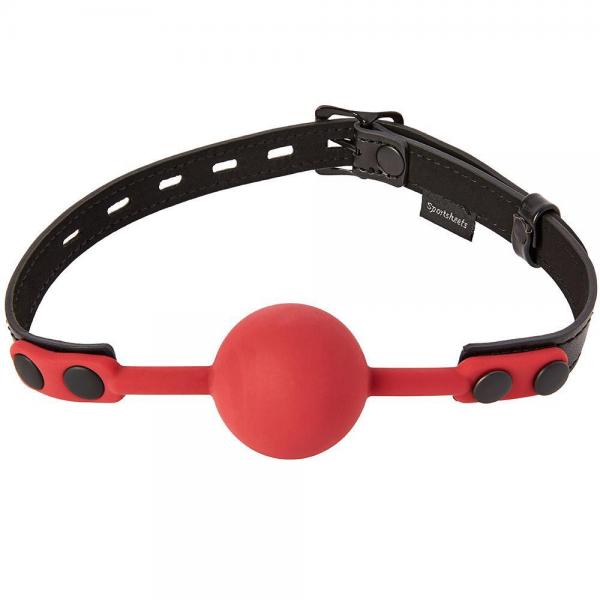 Sportsheets Saffron Ball Gag Black Red - Click Image to Close