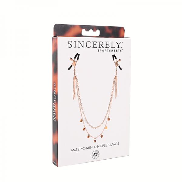 Sincerely Amber Chain Nipple Jewelry - Click Image to Close