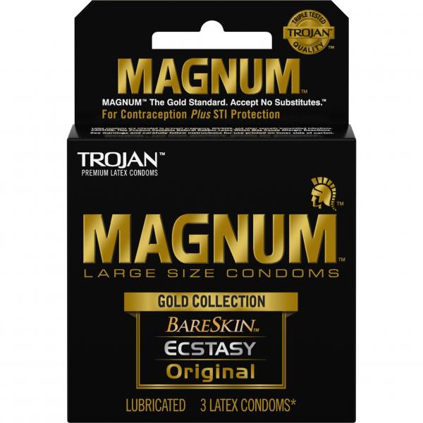 Trojan Magnum Large Size Condoms Gold Collection 3 Pack - Click Image to Close