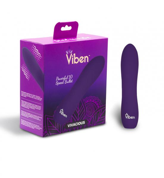 Viben Vivacious 10 Function Bullet Violet - Click Image to Close