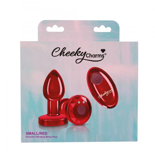 Cheeky Charms Vibrating Metal Plug Red Small W/ Remote - Click Image to Close