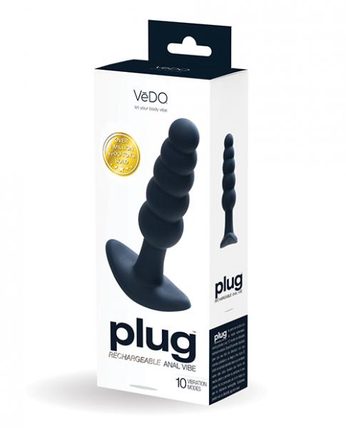 Vedo Plug Rechargeable Anal Plug Black Pearl - Click Image to Close