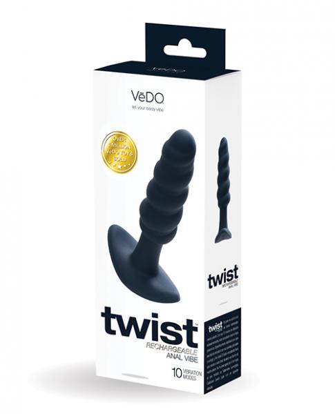 Vedo Twist Rechargeable Anal Plug Black Pearl - Click Image to Close