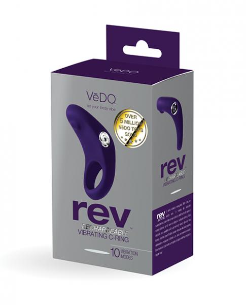 Vedo Rev Rechargeable C-ring Vibrating Purple - Click Image to Close