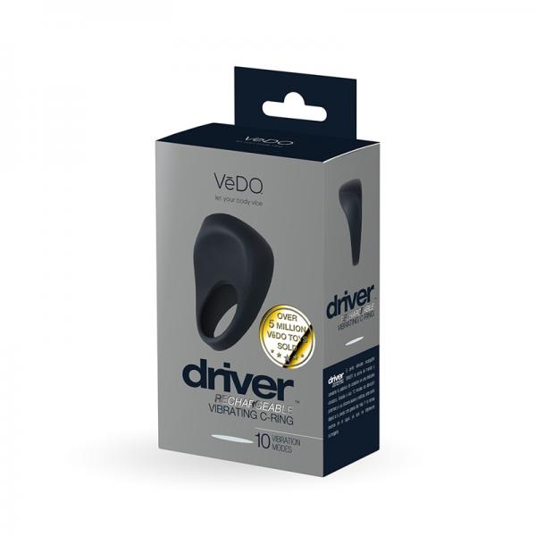 Vedo Driver Rechargeable Vibrating C-ring Black - Click Image to Close