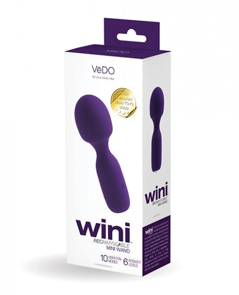 Vedo Wini Rechargeable Mini Wand Deep Purple - Click Image to Close