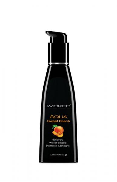 Wicked Aqua Sweet Peach Flavored Lubricant 4oz - Click Image to Close