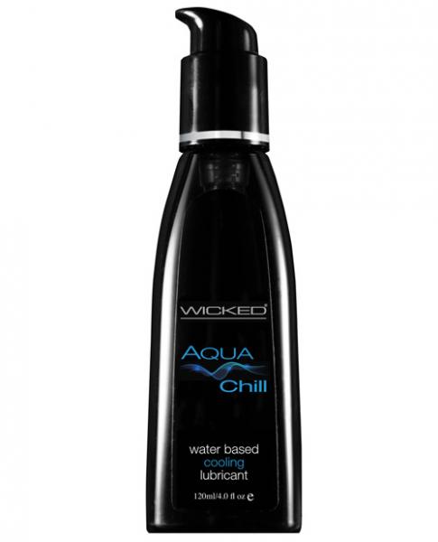 Wicked Aqua Chill Cooling Water Based Lubricant 4oz - Click Image to Close