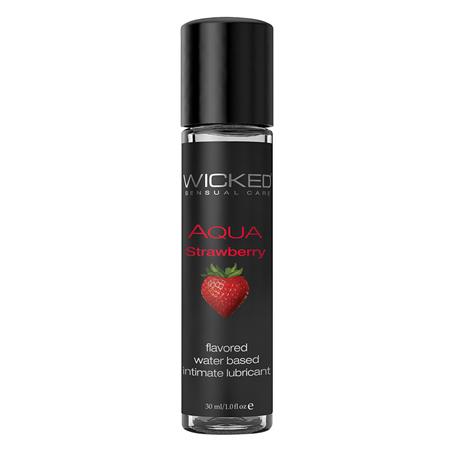 Wicked Aqua Water Based Flavored Lubricant Strawberry 1oz - Click Image to Close