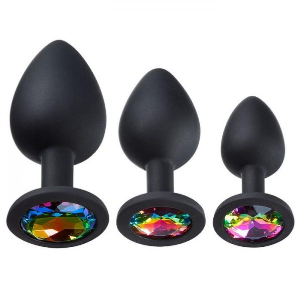 Cloud 9 Gems Black Silicone Anal Plug Kit