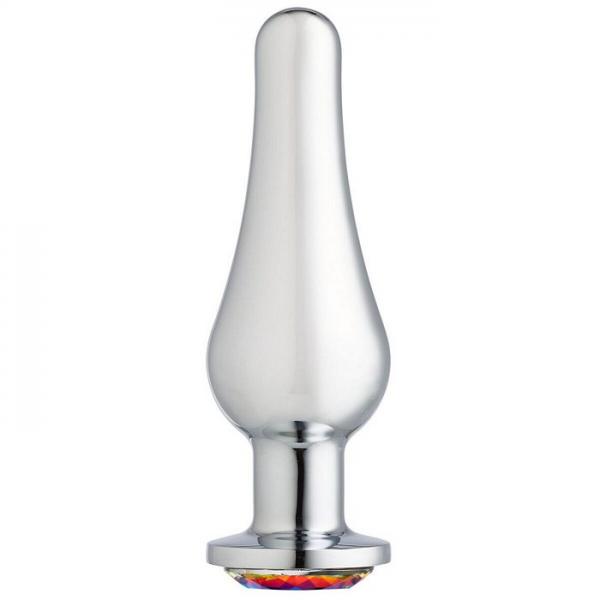 Cloud 9 Gems Silver Chromed Tall Anal Plug Large - Click Image to Close