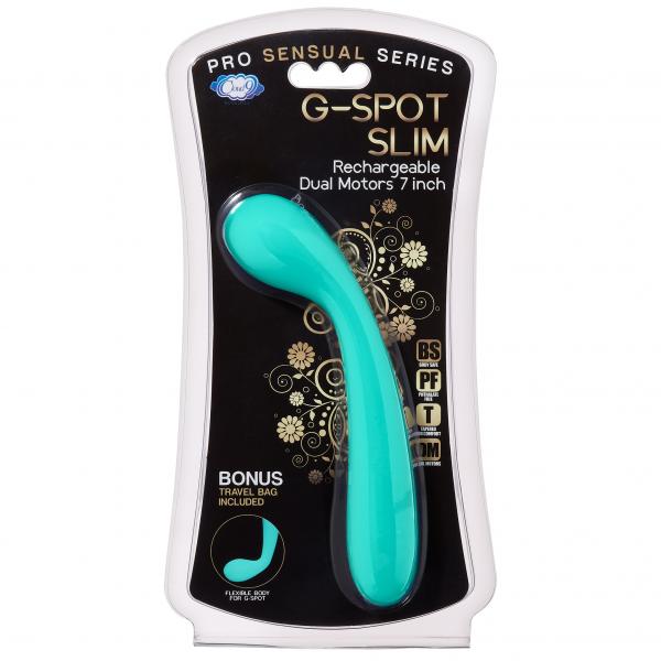 Cloud 9 G-Spot Slim 7 inches Dual Motors Teal Green Vibrator - Click Image to Close